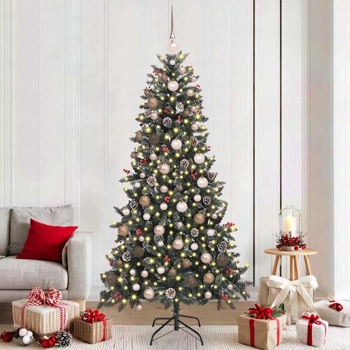 vidaXL Umestno božično drevo med 300 LED Zelena 114 x 114 x 210 cm Cene