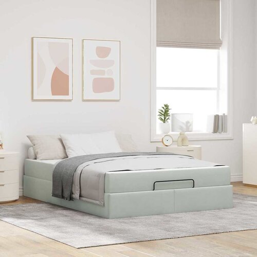 VidaXL Konstrukcija postelje Drugo Svetlo siva 160 x 200 cm Žamet Slike
