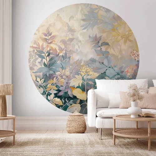  Okrugla fototapeta - Tapestry pattern with colourful flowers 180x180 Cene
