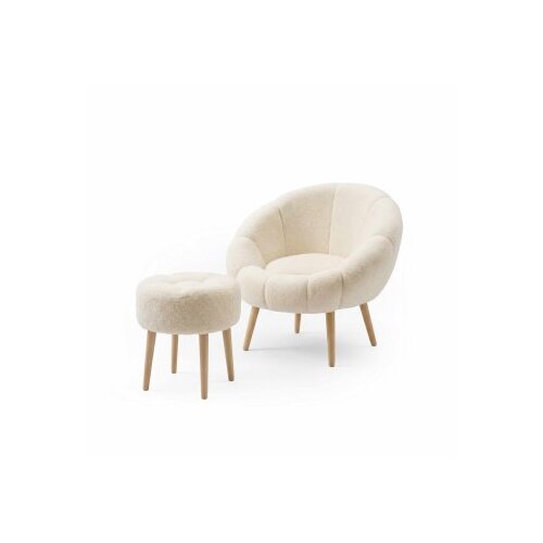 Atelier Del Sofa fotelja i tabure lida cream Cene