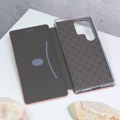 Teracell Maska za Samsung S23 Ultra/ S918B na preklop Flip Premium roze zlatna Slike