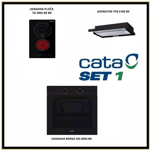 Cata ugradni set 1 crni TD 3002 BK + SES 6004 BK + TFB 5160 BK Cene