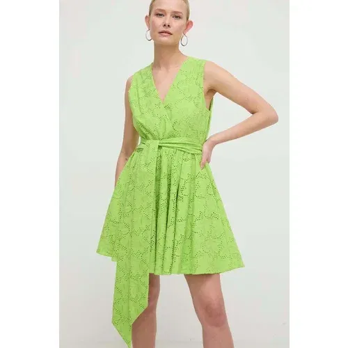 Silvian_Heach Bombažna obleka zelena barva