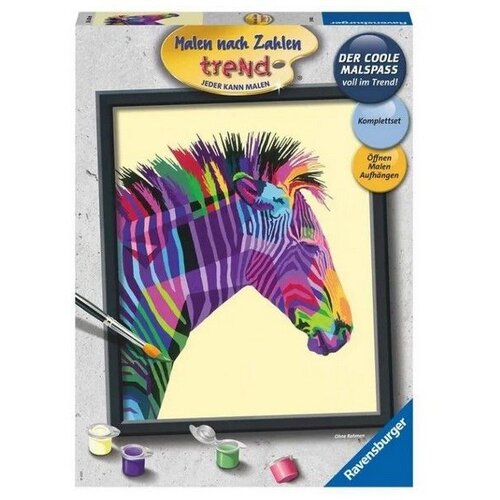 Ravensburger Zebra Barvno o&scaron;tevil?eno slikanje s ?opi?em in listom s predlogo, Ve?barvno, (21552453) Cene