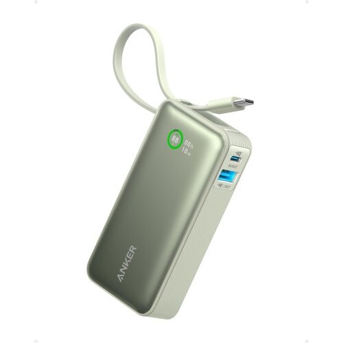 Anker nanopowerbank 30w built-in usb-c cable green Slike