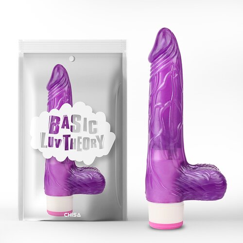 Chisa realistični vibrator sa testisima Luv Pleaser Purple Slike