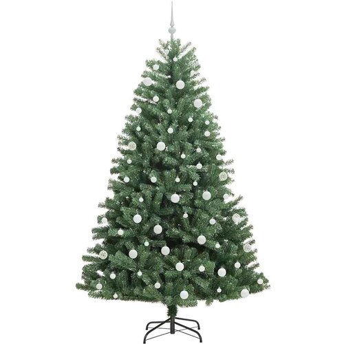  Umjetno božićno drvce s nogom Zelena 210 cm PVC i metal Slike