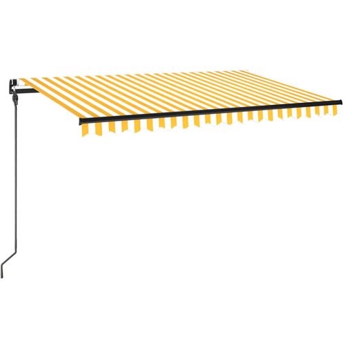 Tenda na ručno uvlačenje s LED svjetlima 450x300 cm žuto-bijela Slike