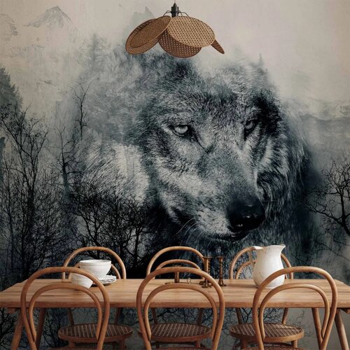  Foto tapeta - Mountain Predator (Black and White) 350x256 Vodootporna Cijene