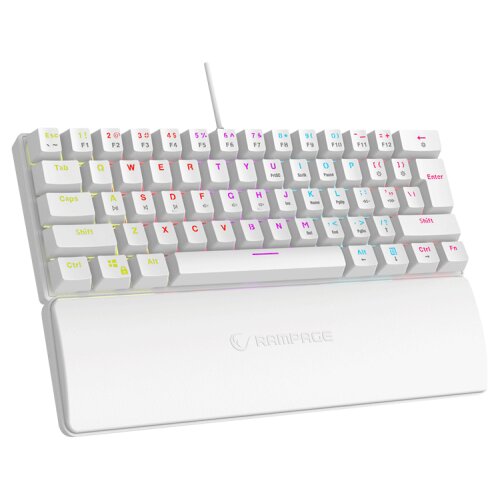 Rampage Tastatura gaming PLOWER K60 White US Layout Wrist Support Blue Switch Gaming Keyboard, 37254 Cijene