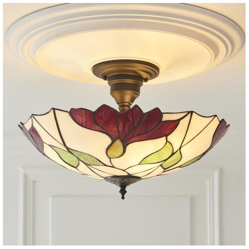 Endon 111896 - Plafonski luster Tiffany BOTANICA 3xE27/10W/230V, prečnik 45 cm Slike