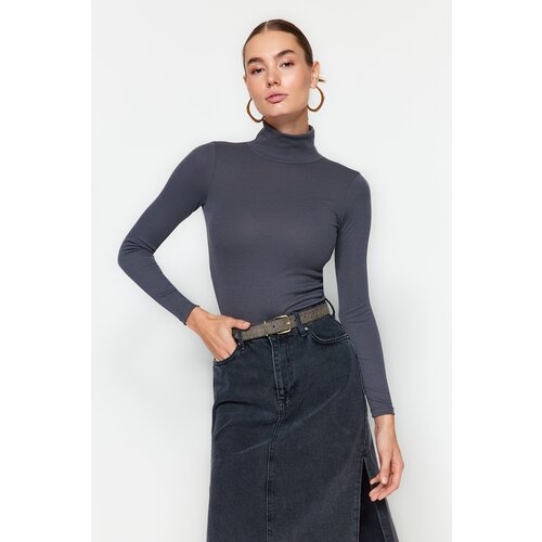 Trendyol Anthracite Premium Soft Fabric Turtleneck Fitted/Slip-On Knitted Blouse Cijene