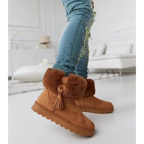 Gemre Brown insulated snow boots with fur Gerardino Cene