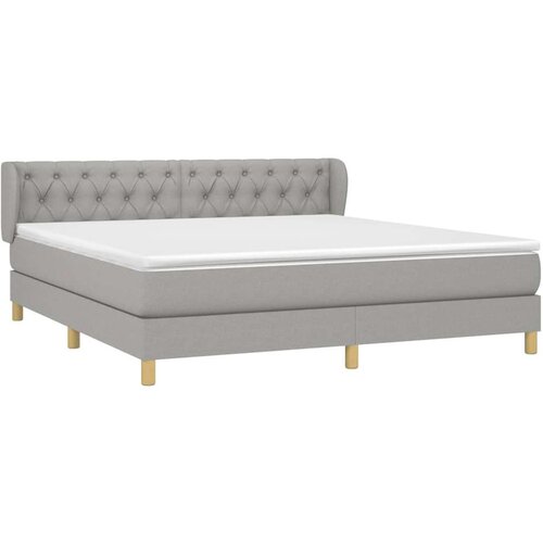  Box spring s madracem svjetlosiva 160x200 cm tkanina Slike