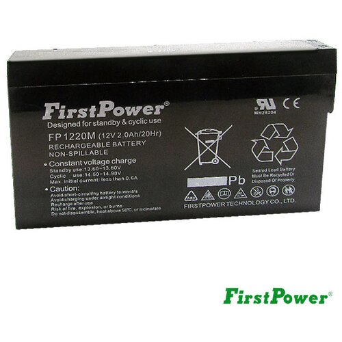 FirstPower 12V 2Ah FP1220M tab terminal Slike
