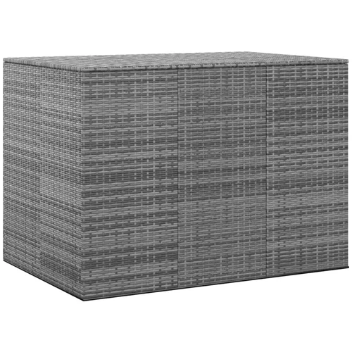 vidaXL Kutija za vrtne jastuke od PE ratana 145 x 100 x 103 cm siva