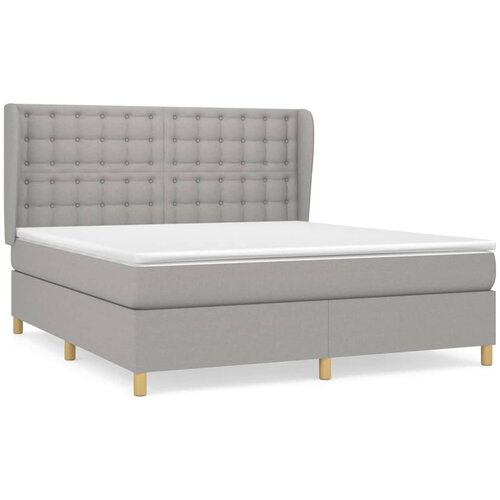 Maison Chic Box spring postelja - Vzmetna postelja z vzmetnico svetlo siva 180x200 cm blago SL20181, (21893558) Cene
