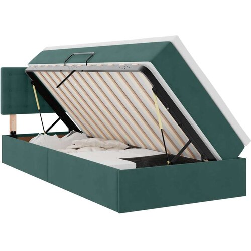  Krevet s od storage s madracem Tamnozelena 90 x 200 cm Bar&amp;scaron;un Slike