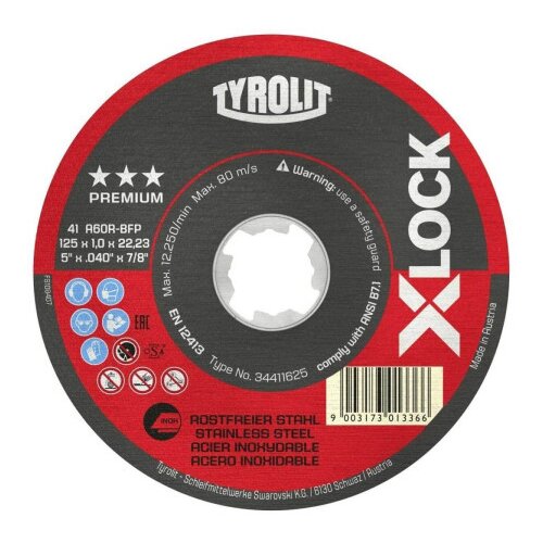 Tyrolit rezna ploča 125x1 x-lock a60 r ( 34411625 ) Cene