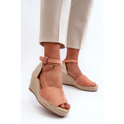 PE1 Comfortable Women's Sandals On Wedge Light pink Dellia Cene
