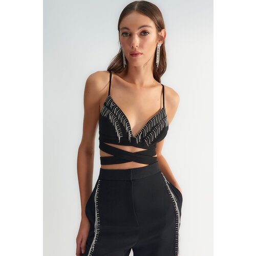 Trendyol Crop Top - Black - Plain Cene