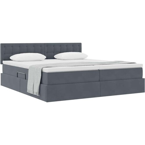  Krevet s od storage s madracem Tamno siva 90 x 200 cm - Tamno siva 180 x 200 cm Gumbi Slike