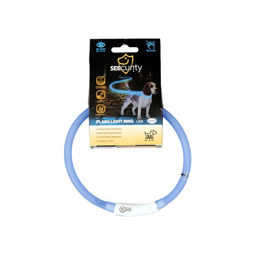 Duvo ogrlica za pse, LED osvetljenje i USB punjenje, 45cm, Plava Cene