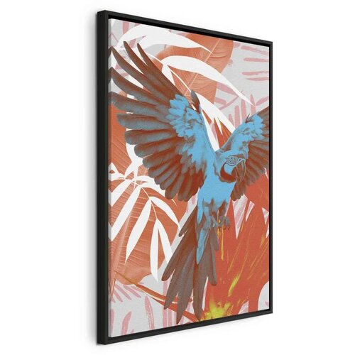  Slika - Exotic Wings - Parrot Among Abstract Leaf Patterns 40x60 U crnom drvenom okviru Cene