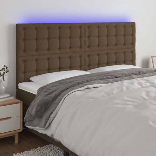  LED uzglavlje tamnosmeđe 200x5x118/128 cm od tkanine Cene