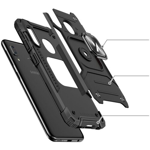 Wozinsky Ring Armor ovitek s funkcijo stojala in držala za Samsung Galaxy A20 E Slike