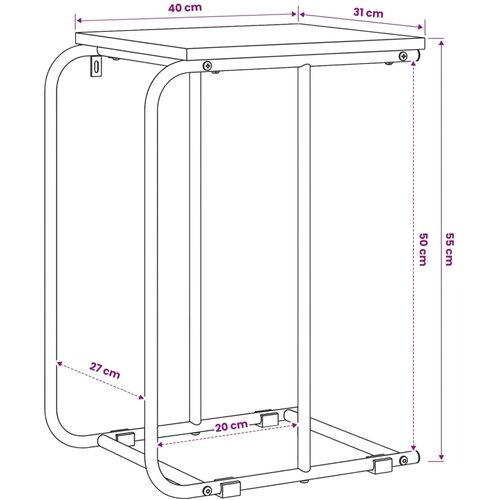  Bocni stol Crni hrast 40 x 31 x 55 cm Konstruirano drvo - Crni hrast Slike