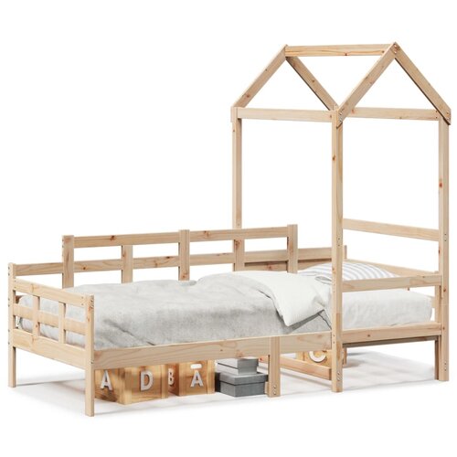 VidaXL Dnevna postelja s streho 90x190 cm trdna borovina Slike