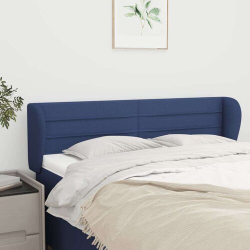  Vzglavje z u&amp;scaron;esi modro 147x23x78/88 cm blago Slike