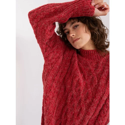 Fashion Hunters Red sweater with cables and cuffs