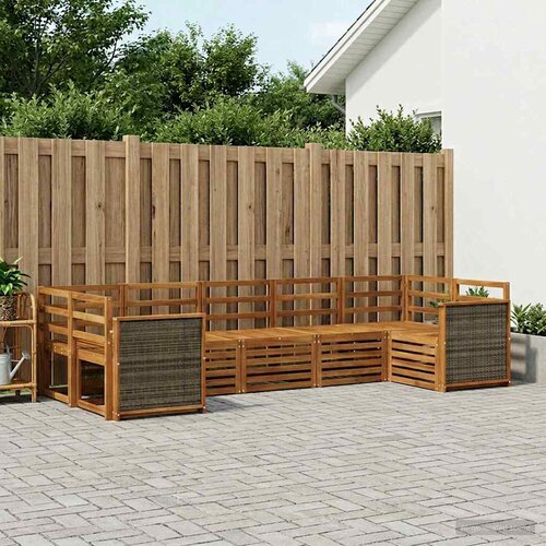  Set vanjskih sofa 6 kom. Prirodna Čvrsto drvo akacije Smeđa Cene