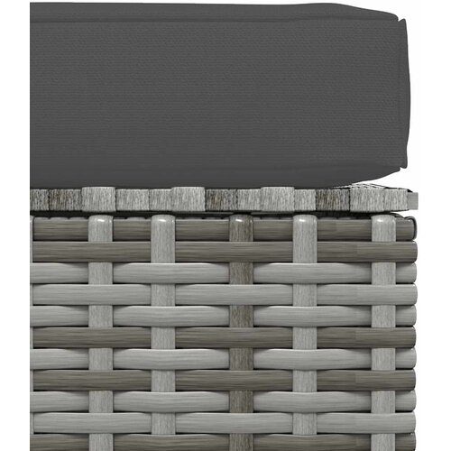  Vrtni tabure s jastukom sivi 70 x 70 x 30 cm od poliratana Slike