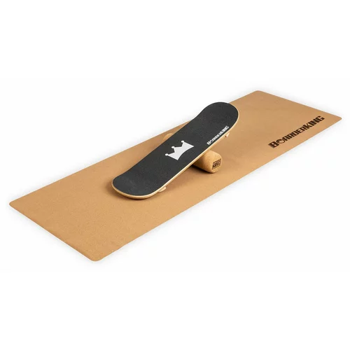 Boarderking Indoorboard Skate, daska za ravnotežu, podloška, ​​valjak, drvo / pluta, crna