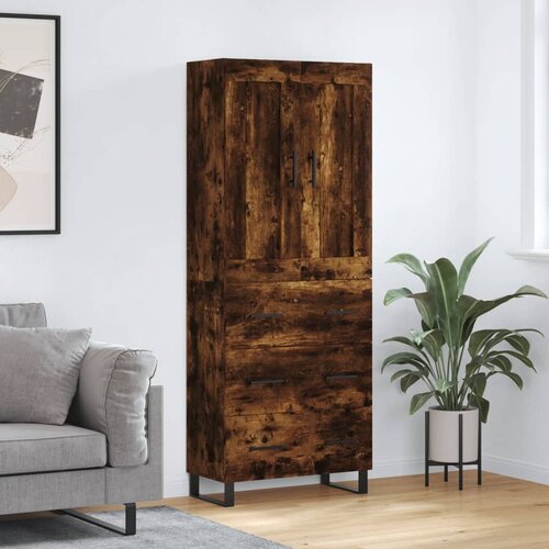 vidaXL Visoka komoda dimljeni hrast 69 5x34x180 cm konstruiranog drva Cijene
