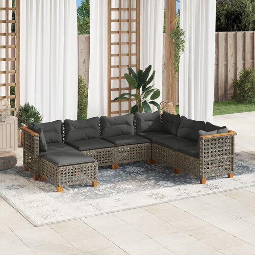 vidaXL 7-dijelni set vrtnih sofa sivi od poliratana Cijene