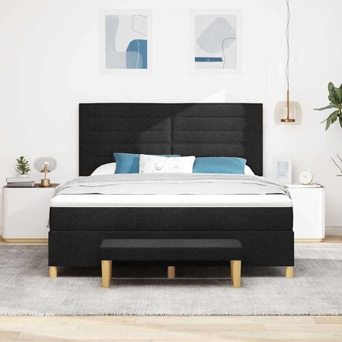 Box spring krevet s madracem Crna 180 x 200 cm tkanina Slike
