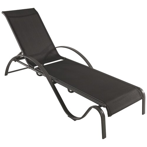 SUNFUN ležaljka za sunčanje ikara (&amp;scaron; x d x v: 63 x 195 x 96 cm, naslon od tekstila, crne boje, s podesivim naslonom za leđa) Slike
