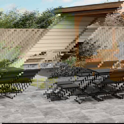 vidaXL 11dijelni vrtni blagovaonski set s jastucima crni od tekstilena Cijene