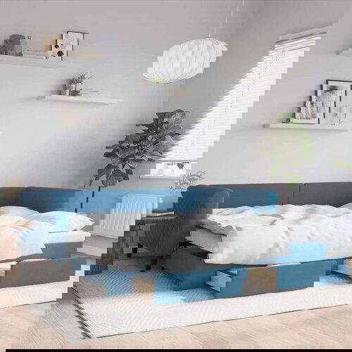  Dnevni krevet na razvlačenje s ladicama plavi 90x200 cm baršun Cijene