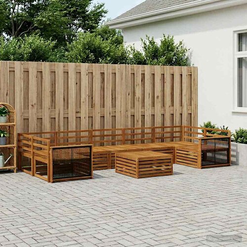  Set vanjskih sofa 8 kom. Prirodna Čvrsto drvo akacije Cijene