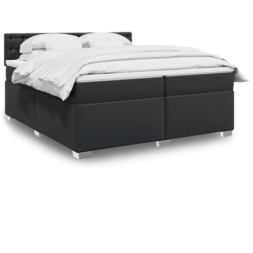  The Living Store Box spring postelja z vzmetnico črna 200x200 cm umetno usnje - Box Spring Postelja, (21520465) Slike