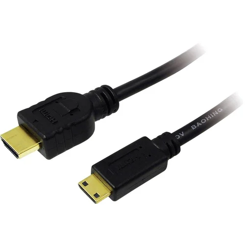 Logilink HDMI Priključni kabel [1x Muški konektor HDMI - 1x Muški konektor Mini HDMI tipa C] 2 m Crna