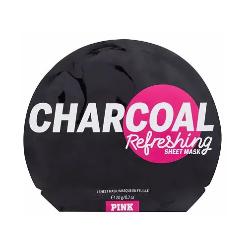 Pink Charcoal Refreshing Sheet Mask osvežujoča lanena maska z aktivnim ogljem 1 ks za ženske