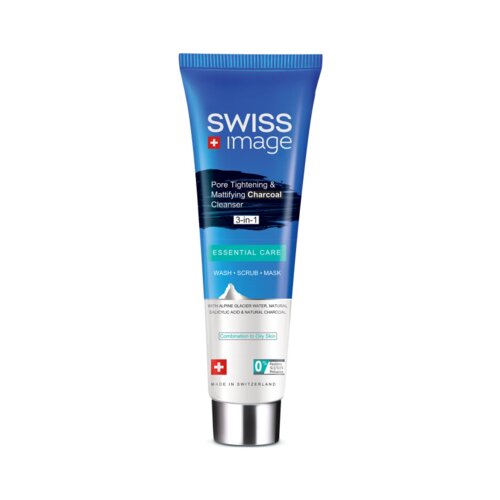 Swiss Image Essential Care Pore Tightening &amp;amp; Mattifying Charcoal Cleanser čistilna krema, piling in maska 100 ml unisex Slike