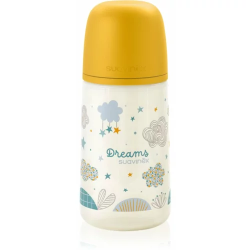 Suavinex Dreams SX Pro Anatomical M steklenička za dojenčke 3 m+ Medium Flow - Yellow 270 ml