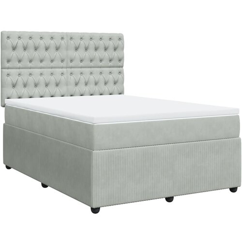 Maison Chic Box spring postelja - Vzmetna postelja z vzmetnico svetlo siv 140x190 cm žamet SL17194, (21895038) Cene